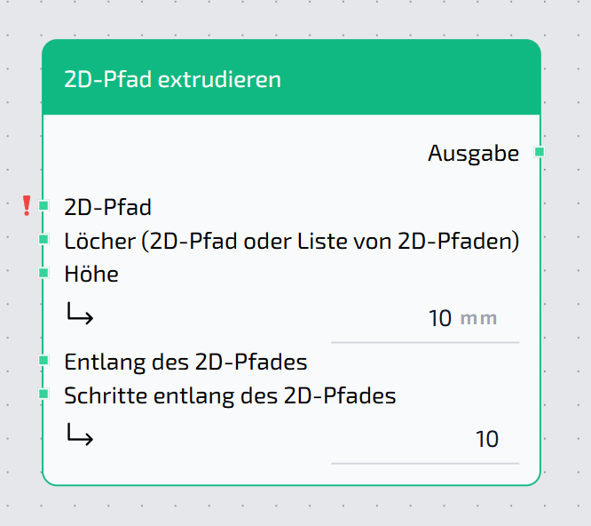 2D-Pfad extrudieren Node