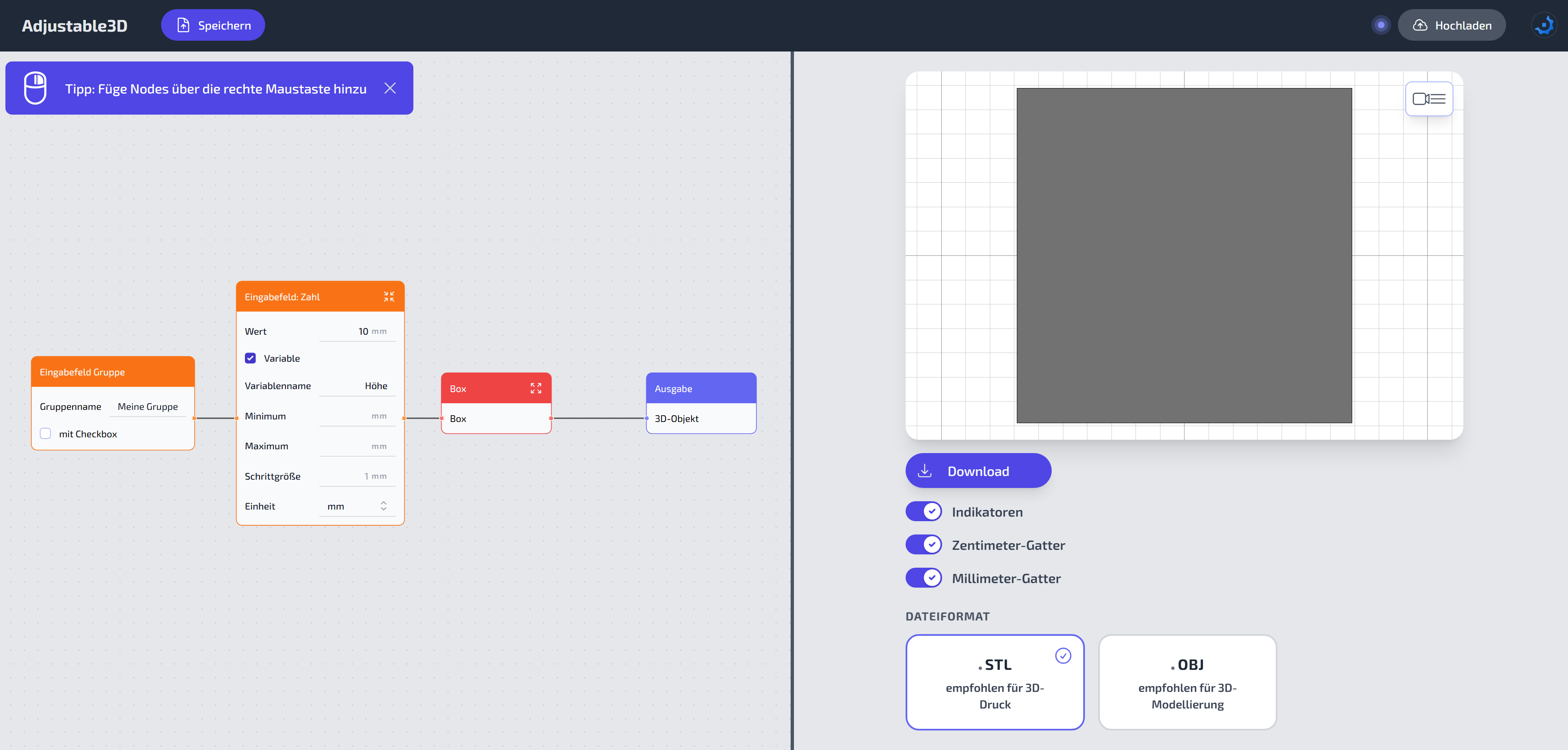 Generator erstellen Button