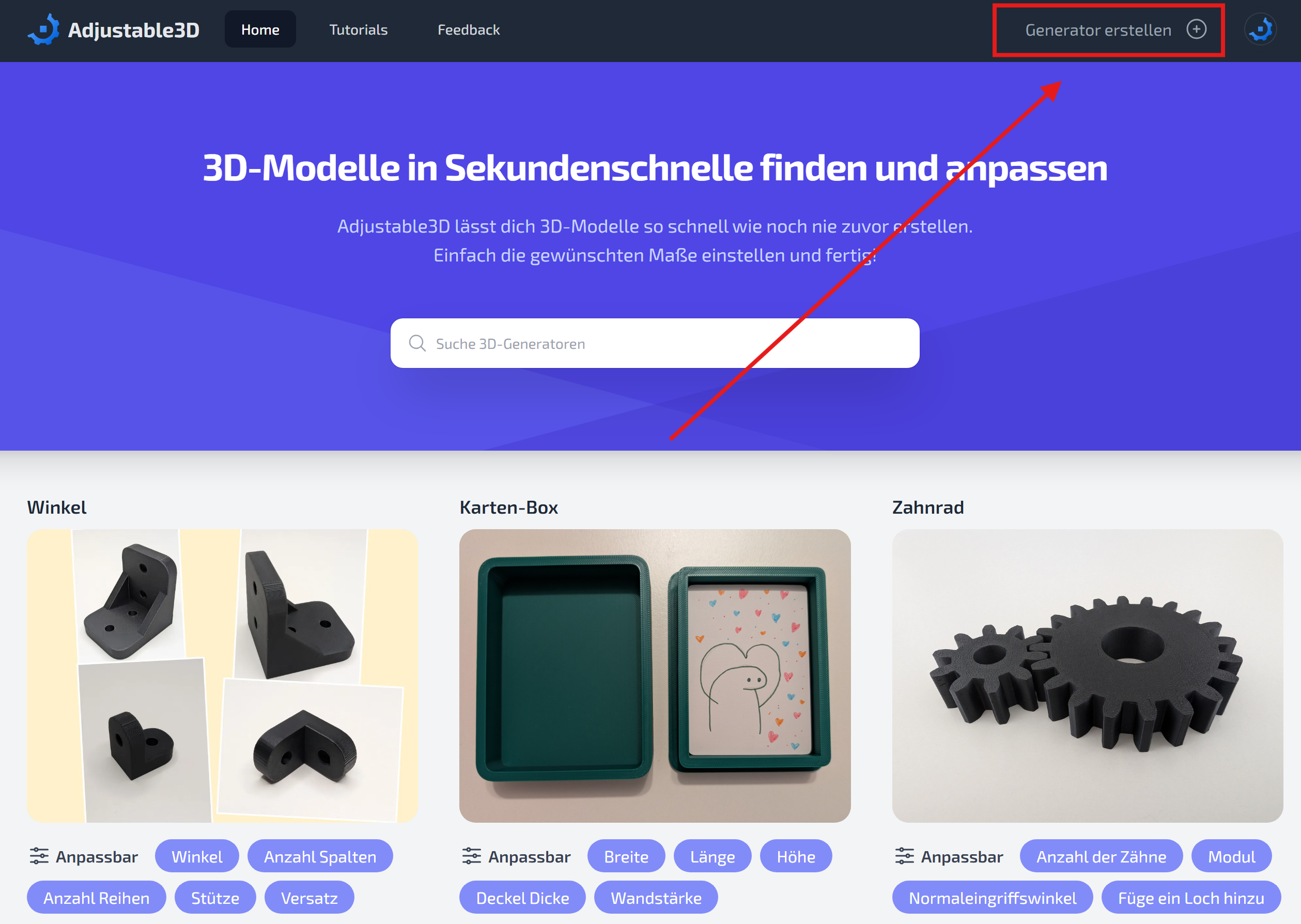 Generator erstellen Button