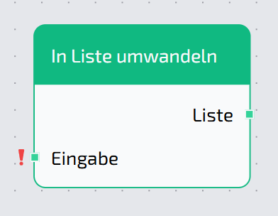 In Liste umwandeln Node