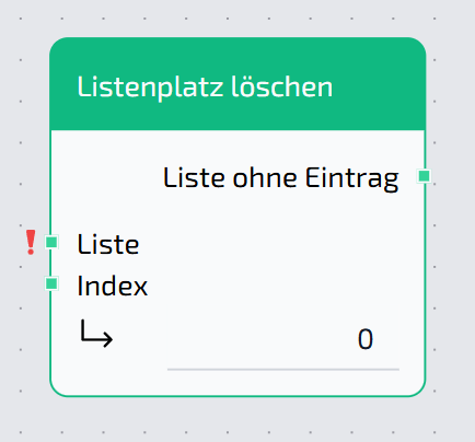 Listenplatz löschen Node
