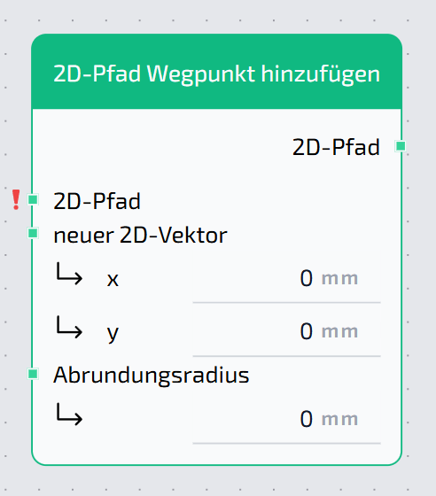 2D-Pfad Wegpunkt hinzufügen Node