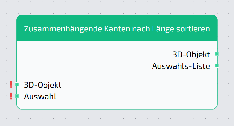 Zusammenhängende Kanten nach Länge sortieren Node